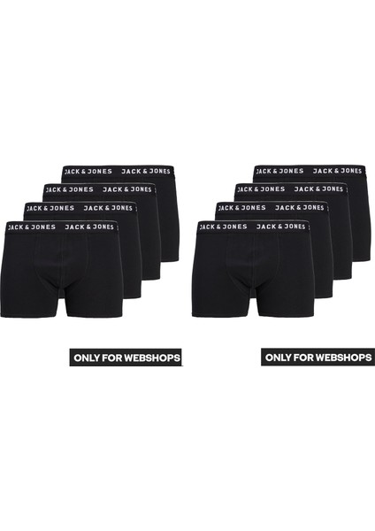 8 Li Paket Siyah Erkek Boxer