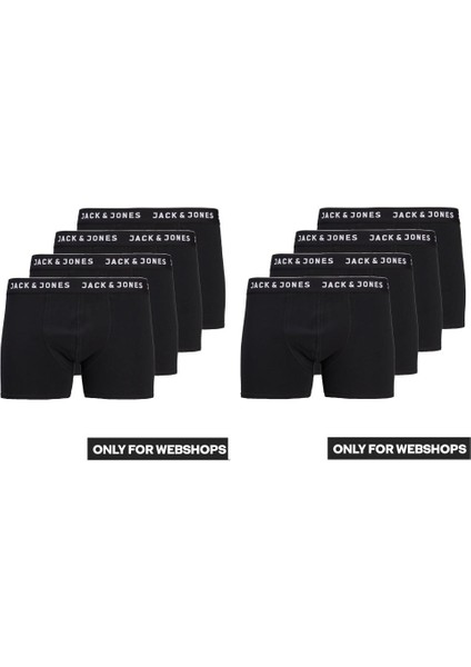 8 Li Paket Siyah Erkek Boxer