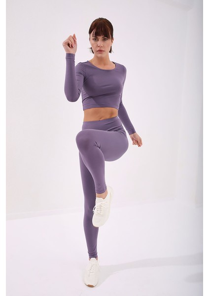 Gül Kurusu Kadın Yüksek Bel Slim Fit Dar Paça TAYT-94011
