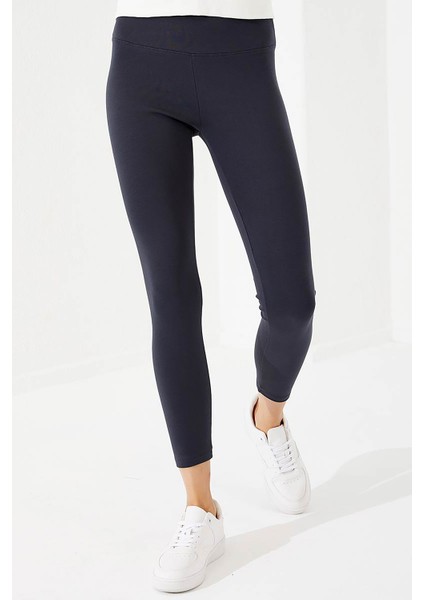 Antrasit Kadın Yüksek Bel Termal Slim Fit Dar Paça TAYT-94577