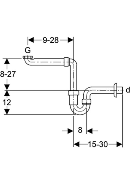 261.862.11.1 Lavabo Sifonu Yer Tasarruflu Model 1/4 D32