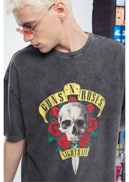 Unisex Gunsnroses Tshirt Antrasit