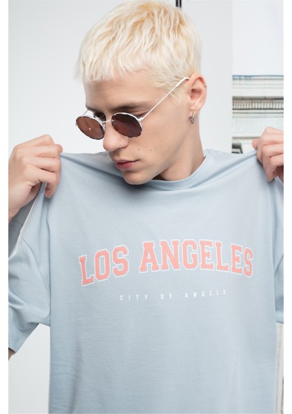 Unisex Los Angeles Tshirt Mavi