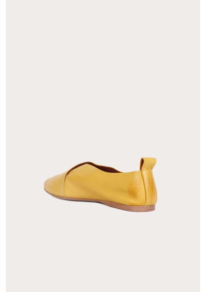 Bueno Sarı Deri Kadın Düz Babet fırsatları