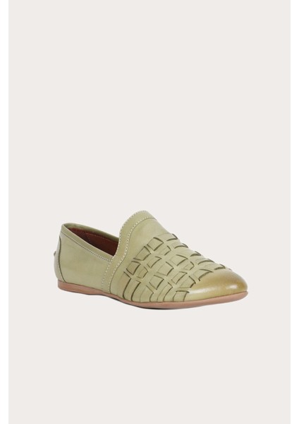 Bueno Haki Deri Kadın Düz Babet fiyatları