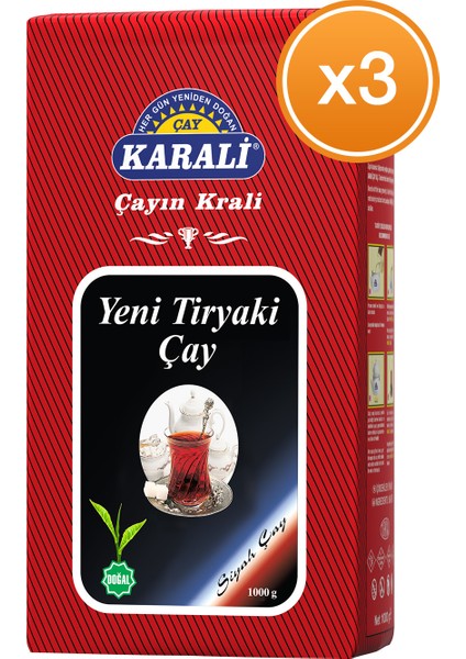 Karali Çay Tiryaki Dökme Çay 1 kg x 3 Adet