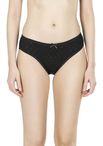 Jel 12 Adet Siyah Renk Kalp Desenli Bikini Külot