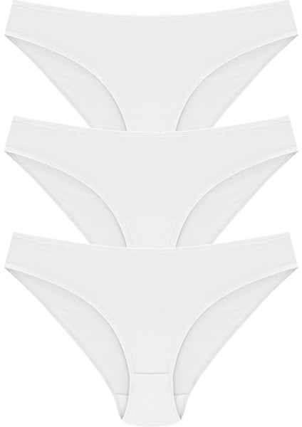 12 Adet Beyaz Renk Bikini Külot