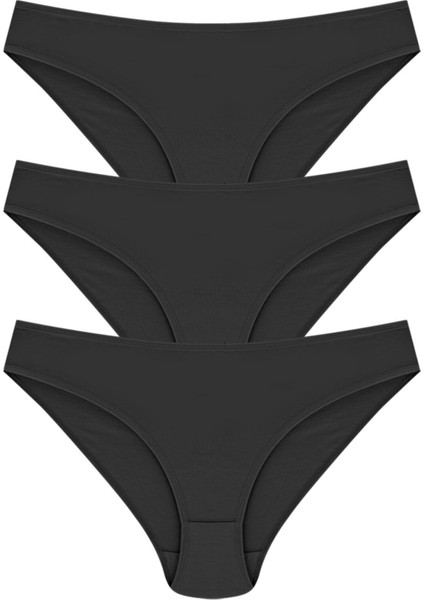 12 Adet Siyah Renk Bikini Külot