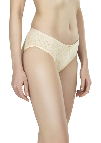 Jel 12 Adet Ten Rengi Kalp Desenli Bikini Külot