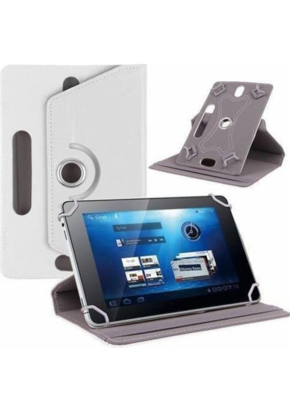 Vorcom S10 10" 360°UNIVERSAL Tablet Kılıfı ve Nano Ekran Koruyucu Beyaz