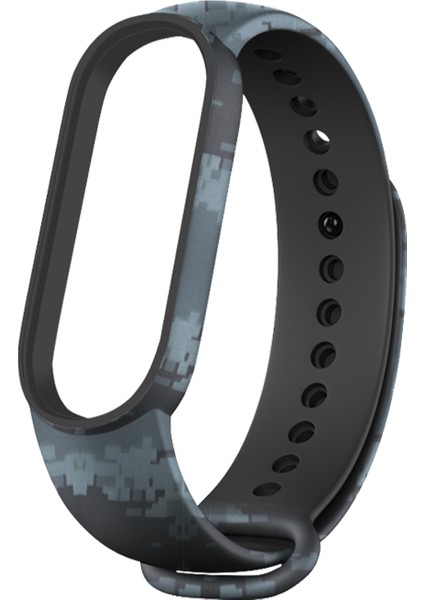 Xiaomi Mi Band 3/4 Uyumlu Kamuflaj Desenli Akıllı Bileklik Kordon Kayış Silikon
