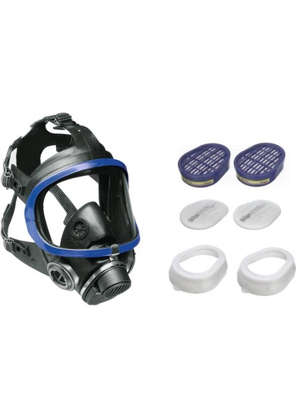 Tam Yüz Maskesi + Abek Filtre + Ffp2 Filtre + Ped Kapağı