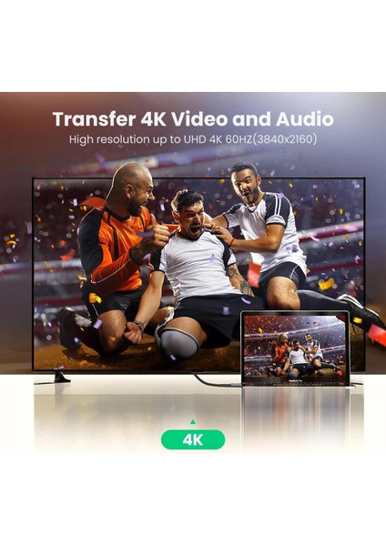 8k 60Hz HDMI 2.1 Örgülü Görüntü Aktarma Kablosu 1.5 Metre