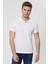 Polo Yaka Kısa Kol Dar KalıpDesenli Mixed Beyaz Erkek T-Shirt 2