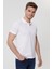 Polo Yaka Kısa Kol Dar KalıpDesenli Mixed Beyaz Erkek T-Shirt 3