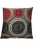 Çiçek Desenli Kırmızı-Siyah Kırlent Kılıfı 45CM*45CM 1