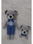 Gri Şık Ayıcık ve Çıngırak Amigurumi Organik Oyuncak 1