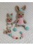 Şık Elbiseli Tavşan Takım Seti Amigurumi Organik Oyuncak 1