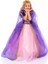 Peoniakids Rapunzel Kız Çocuk Elbise - Taçlı Pelerinli Tarlatanlı Rapunzel Kostüm - Disney Kostüm 3