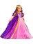 Peoniakids Rapunzel Kız Çocuk Elbise - Taçlı Pelerinli Tarlatanlı Rapunzel Kostüm - Disney Kostüm 2