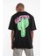 Cactus Oversize T-Shirt Siyah 3