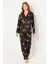 Leoparlı Doğal Viskon Soft Yumuşak Düğmeli Pijama Takımı 4