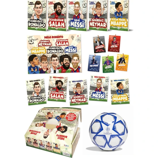 Efsane Futbolcular Kutulu Set (5 Kitap Takım- Futbol Topu Hediyeli) - Diego Roberto