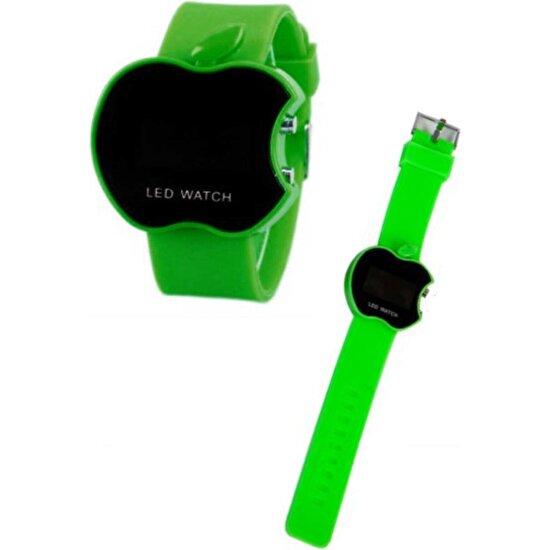 Zavira Elma Apple Şeklinde Dijital LED Watch Kol Saati Çocuk Saati Elma Saat