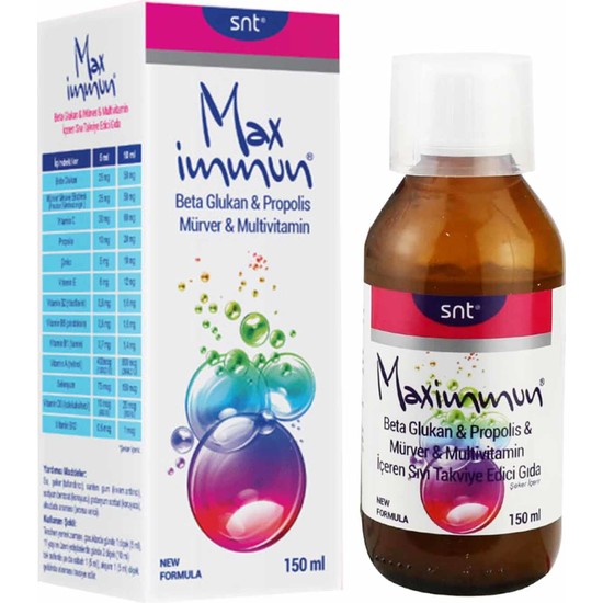 Max Immun Beta Glukan Propolis Mürver Multivitamin Şurup 150 ml
