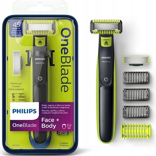 Philips OneBlade Şekillendirici Tıraş Makinesi (Yüz ve Vücut) - QP2620/20