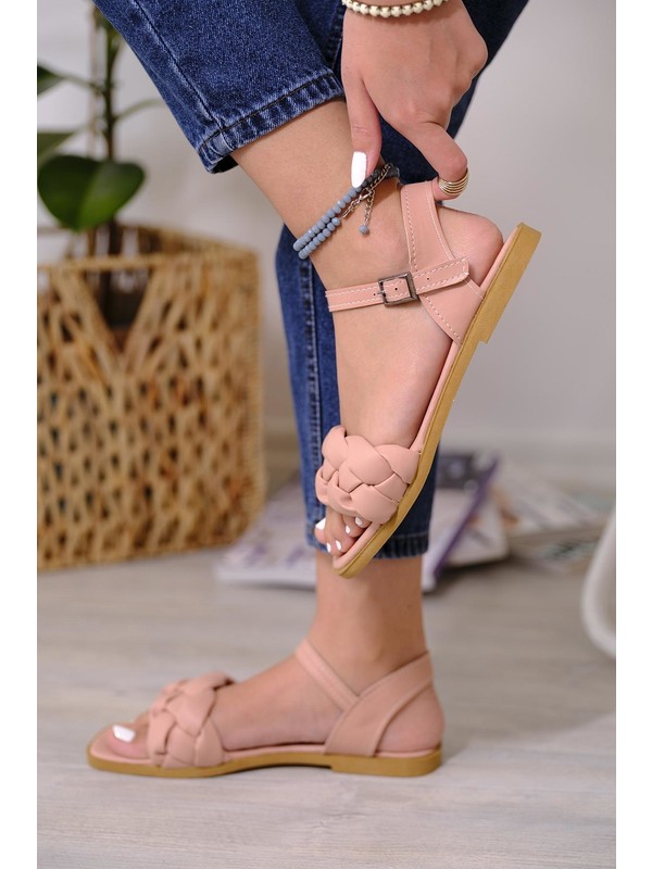 Oksit Antonia Örgü Model Kadın Sandalet