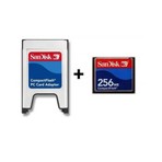 Sandisk PCMCIA-CF Compact Flash Adaptör + 256MB Compact Flash Kart