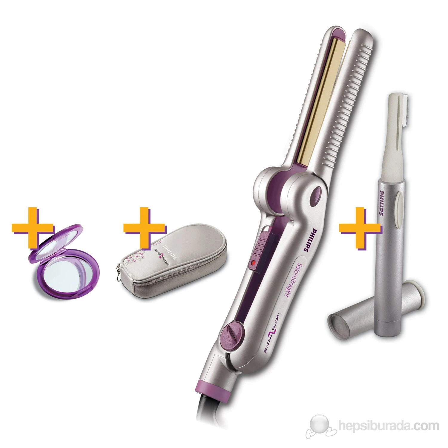 Resim Philips Hp 4625 Saç Düzleştirme Seti \ Kozmetik Trimmer Hediyeli!!! 