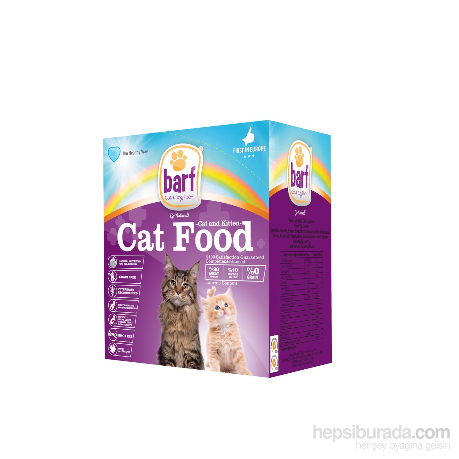 Barf Cat&amp;Kıtten Donuk Çiğ Yavru Kedi Maması 3 Kg Fiyatı