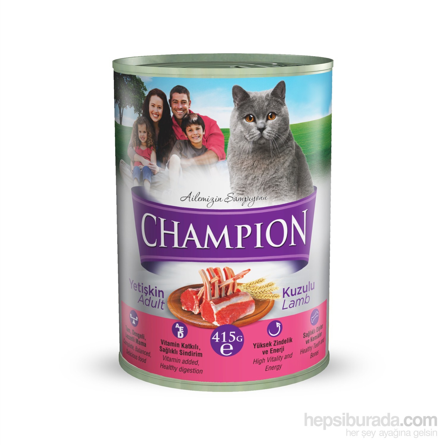 Champion Kuzu Etli Yaş Kedi Maması 415 gr Fiyatı