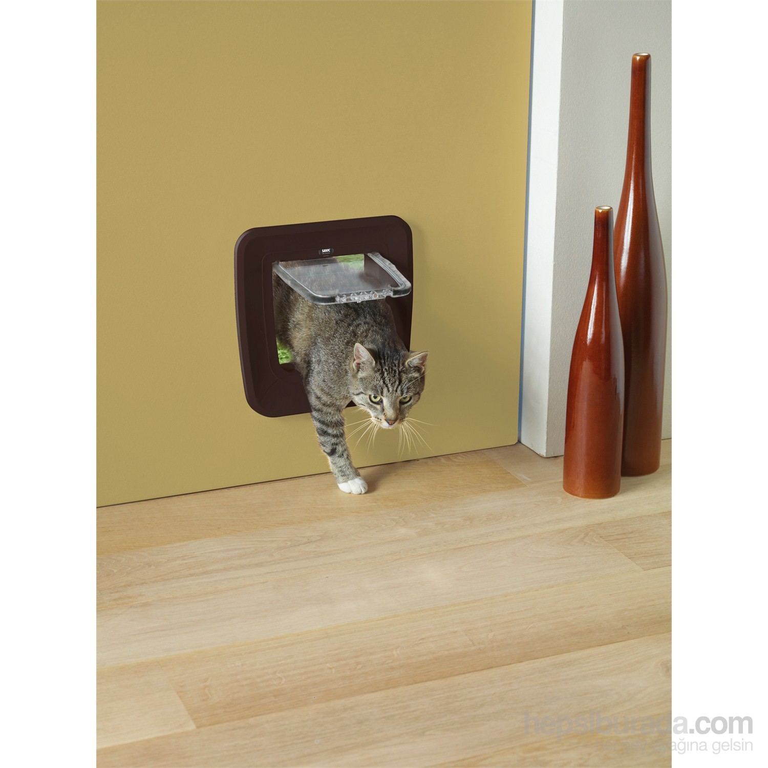 Savic Access 4 Way Upgradable Kedi Kapısı Kahverengi (Cam Fiyatı