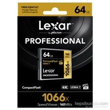 Lexar 64Gb 1066X Professional Cf - 160 Mb/Sn.Compackt Flash Hafıza Kartı