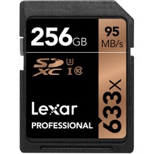 Lexar 256Gb 633X Professional Sdxc Uhs-1-95Mb/Sn. (Class 10) U3 Hafıza Kartı