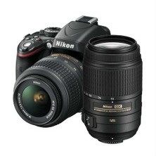 Nikon D5100 18-55 VR + 55-300 VR Kit 16.2 MP 3" LCD Dijital SLR Fotoğraf Makinesi