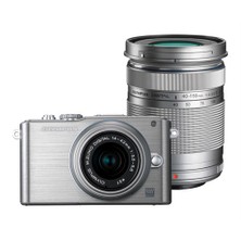 Olympus E-PL3 Gümüş+14-42mm+40-150mm Double Zoom Kit 12 MP Aynasız SLR Dijital Fotoğraf Makinesi