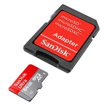 Sandisk 64 Gb Class 10 MicroSD Hafıza Kartı + Adaptör SDSDQU-064G-U46A