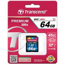 Transcend 64GB UHS-I SDXC 300x Class 10 Hafıza Kartı