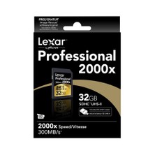 Lexar 32GB 2000x Professional SDHC Hafıza Kartı + USB Kart Okuyucu UII 300MB/sn (LSD32GCRBEU2000R)