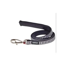 Reddingo Fosforlu Kemik Desenli Siyah Uzatma Köpek Tasması 12 Mm