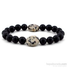 Solfera Oniks Ve Jasper Taşlı Doğal Bayan Bileklik B839