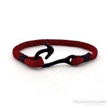 Solfera Olta Metal Kanca Kırmızı Balıkçı Bileklik Bt161