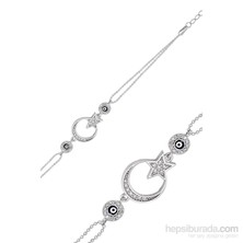 KENPAZAR Olivin Accesories Gümüş Nazarlı Ay Yıldız Bileklik 431799