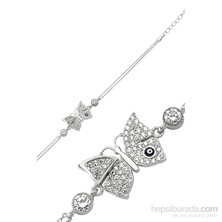 KENPAZAR Bayan Lili Nazarlı Tektaş Kelebek Bileklik