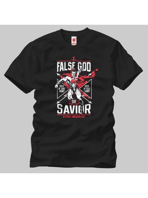 Crazy Superman False God Or Savior Erkek T-Shirt
